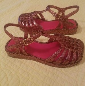 Mini Melissa Girls Pink Shimmer Jellies Size12